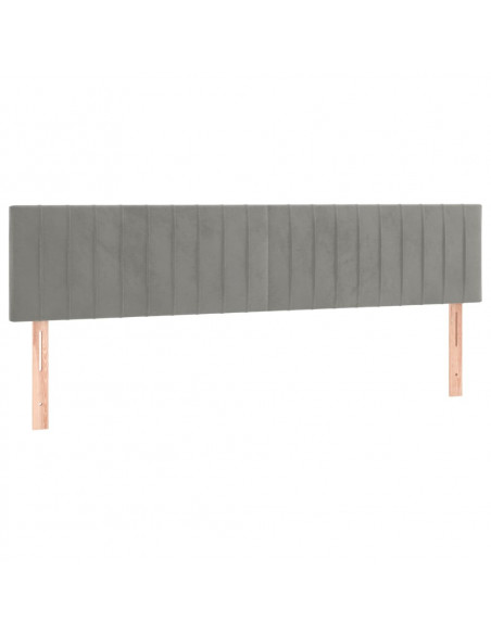 Testiere 2 pz Grigio Chiaro 100x5x78/88 cm in Velluto