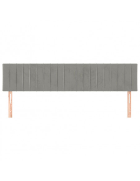 Testiere 2 pz Grigio Chiaro 100x5x78/88 cm in Velluto