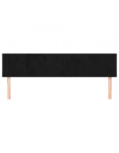 Testiere 2 pz Nere 100x5x78/88 cm in Velluto