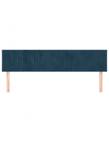 Testiere 2 pz Blu Scuro 100x5x78/88 cm in Velluto
