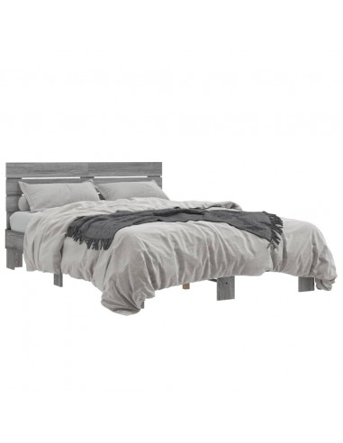 Giroletto Grigio Sonoma 135x190 cm in Legno Multistrato Metallo