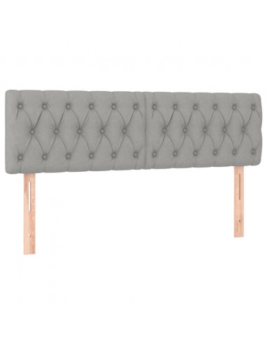 Testiere 2 pz Grigio Chiaro 72x7x78/88 cm in Tessuto