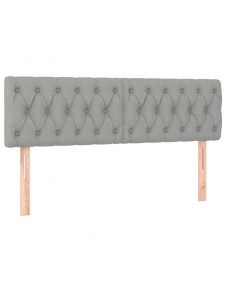 Testiere 2 pz Grigio Chiaro 72x7x78/88 cm in Tessuto