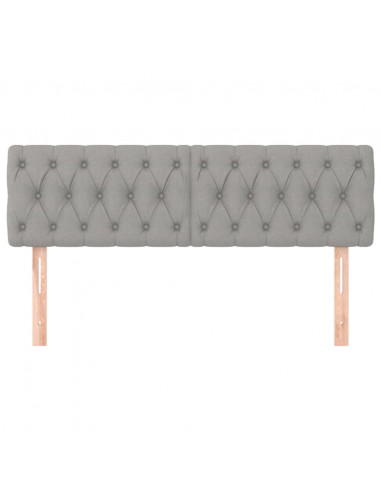 Testiere 2 pz Grigio Chiaro 72x7x78/88 cm in Tessuto