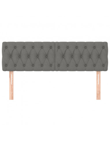Testiere 2 pz Grigio Scuro 72 x 7 x 78/88 cm in Tessuto