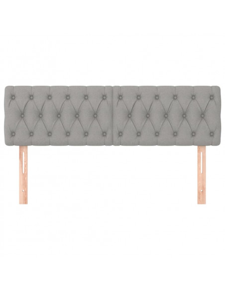 Testiera 2 pz Grigio Chiaro 80x7x78/88 cm in Tessuto