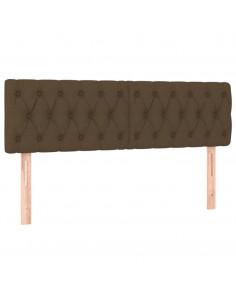 Testiera 2 pz Marrone Scuro 80 x 7 x 78/88 cm in Tessuto 2