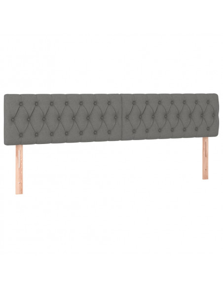 Testiere 2 pz Grigio Scuro 100x7x78/88 cm in Tessuto