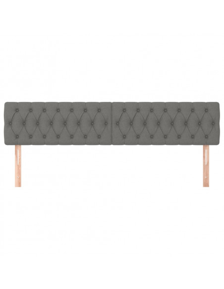 Testiere 2 pz Grigio Scuro 100x7x78/88 cm in Tessuto