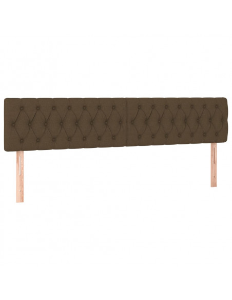 Testiera 2 pz Marrone Scuro 100 x 7 x 78/88 cm in Tessuto