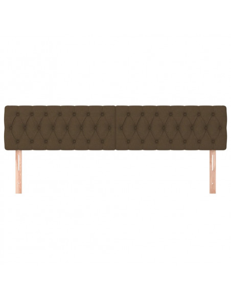 Testiera 2 pz Marrone Scuro 100 x 7 x 78/88 cm in Tessuto