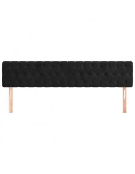 Testiere 2 pz Nero 100 x 7 x 78/88 cm in Velluto