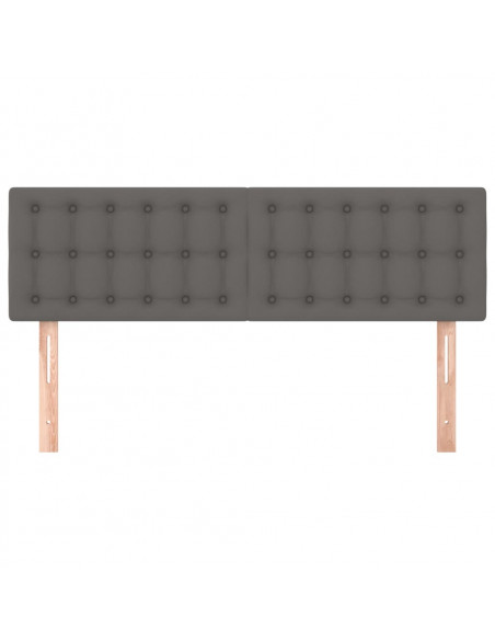 Testiere 2 pz Grigie 72x5x78/88 cm in Similpelle