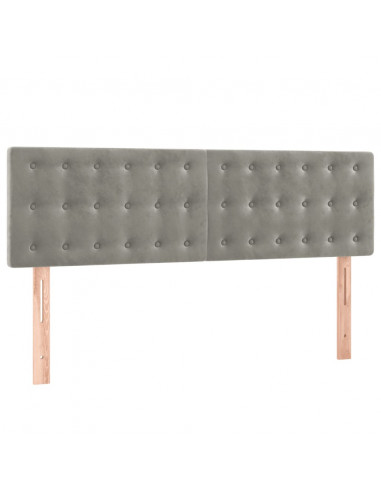 Testiere 2 pz Grigio Chiaro 72x5x78/88 cm in Velluto