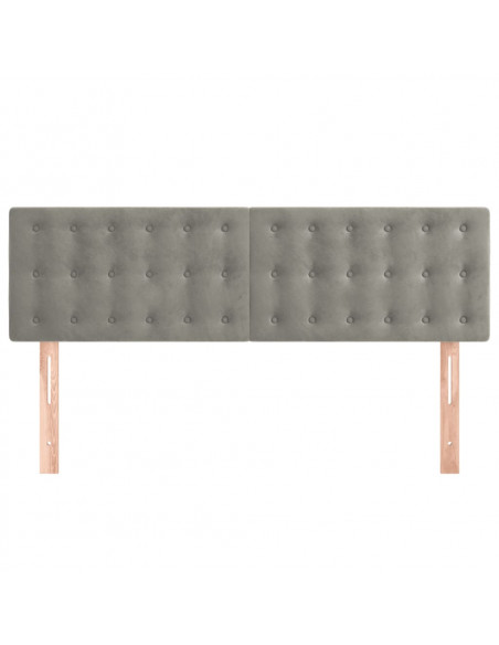 Testiere 2 pz Grigio Chiaro 72x5x78/88 cm in Velluto