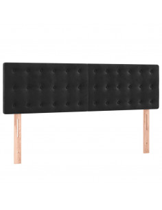 Testiere 2 pz Nere 72x5x78/88 cm in Velluto 2