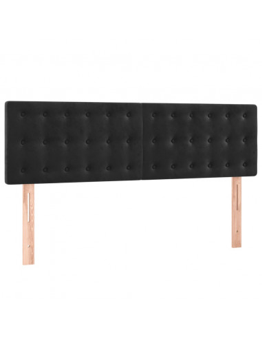 Testiere 2 pz Nere 72x5x78/88 cm in Velluto