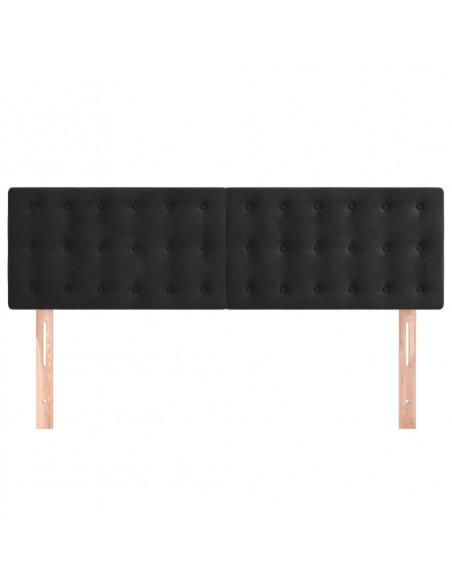 Testiere 2 pz Nere 72x5x78/88 cm in Velluto