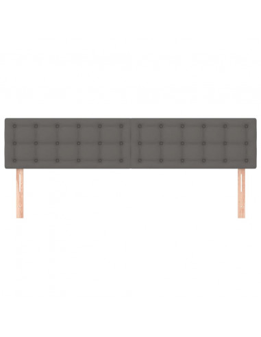 Testiera 2 pz Grigio 80x5x78/88 cm in Similpelle