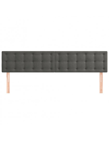 Testiere 2 pz Grigio Scuro 100x5x78/88 cm in Velluto