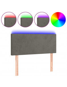 Testiera a LED Grigio Scuro 80x5x78/88 cm in Velluto 2