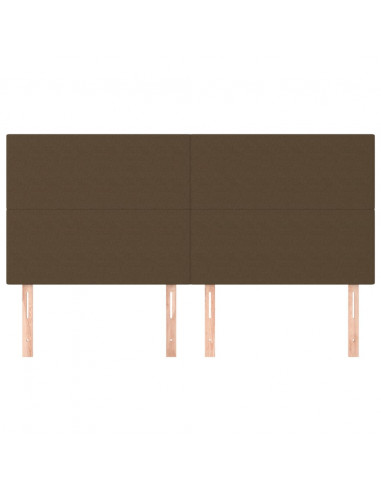 Testiera 4 pz Marrone Scuro 100x5x78/88 cm in Tessuto