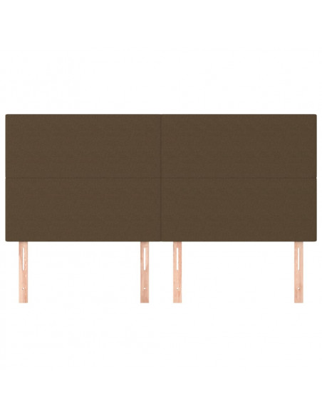 Testiera 4 pz Marrone Scuro 100x5x78/88 cm in Tessuto