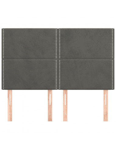 Testiere 4 pz Grigio Scuro 72x5x78/88 cm in Velluto