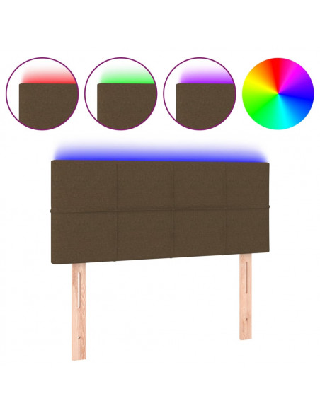 Testiera a LED Marrone Scuro 80x5x78/88 cm in Tessuto