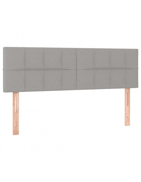 Testiera a LED Grigio Chiaro 144x5x78/88 cm in Tessuto