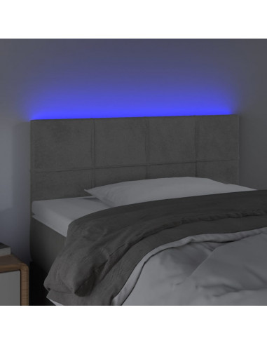 Testiera a LED Grigio Chiaro 80x5x78/88 cm in Velluto