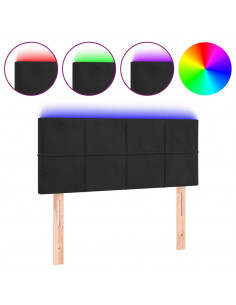 Testiera a LED Nera 80x5x78/88 cm in Velluto 2