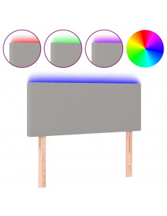 Testiera a LED Grigio Chiaro 100x5x78/88 cm in Tessuto 2
