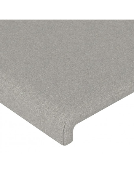 Testiera a LED Grigio Chiaro 100x5x78/88 cm in Tessuto