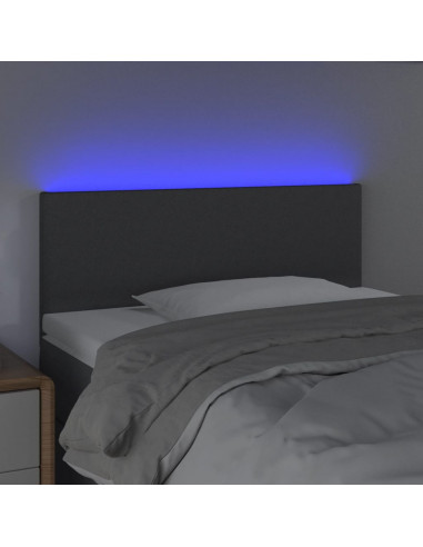 Testiera a LED Grigio Scuro 100x5x78/88 cm in Tessuto