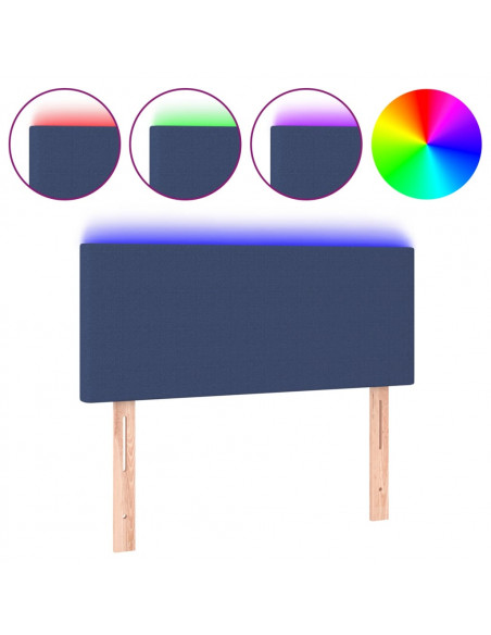 Testiera a LED Blu 100x5x78/88 cm in Tessuto