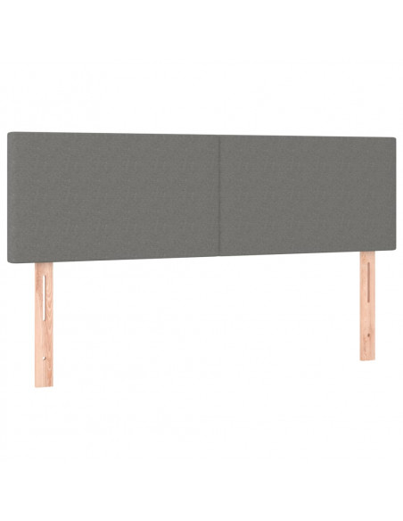 Testiera a LED Grigio Scuro 144x5x78/88 cm in Tessuto