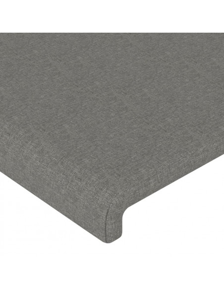 Testiera a LED Grigio Scuro 144x5x78/88 cm in Tessuto