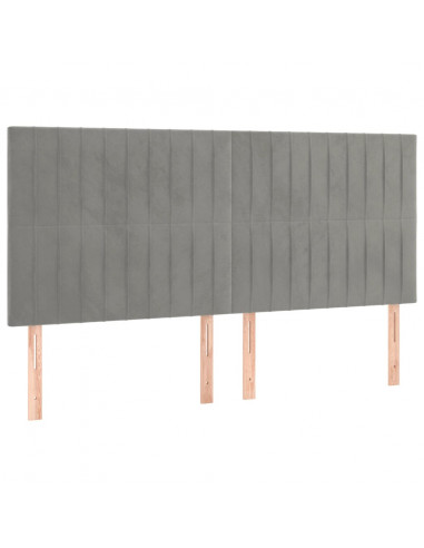 Giroletto con Testiera Grigio Chiaro 160x200 cm in Velluto