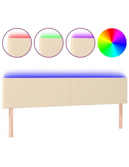 Testiera a LED Crema 160x5x78/88 cm in Tessuto