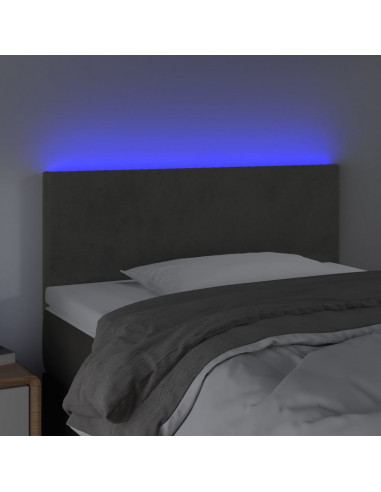 Testiera a LED Grigio Scuro 90x5x78/88 cm in Velluto