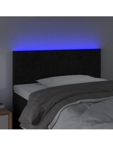 Testiera a LED Nera 90x5x78/88 cm in Similpelle