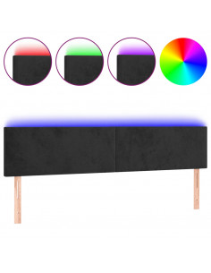 Testiera a LED Nera 160x5x78/88 cm in Velluto 2