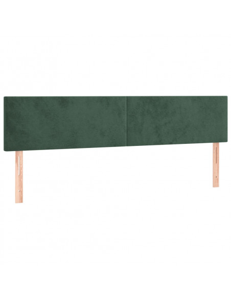 Testiera a LED Verde Scuro 200x5x78/88 cm in Velluto