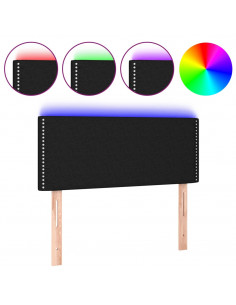 Testiera a LED Nera 90x5x78/88 cm in Tessuto 2