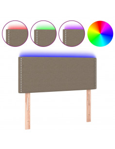 Testiera a LED Tortora 90x5x78/88 cm in Tessuto 2