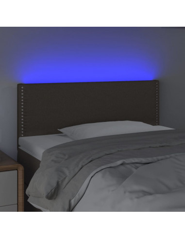 Testiera a LED Tortora 90x5x78/88 cm in Tessuto