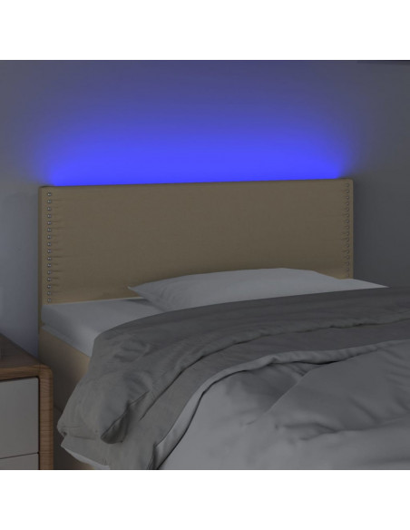 Testiera a LED Crema 90x5x78/88 cm in Tessuto