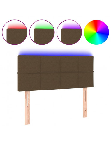 Testiera a LED Marrone Scuro 90x5x78/88 cm in Tessuto