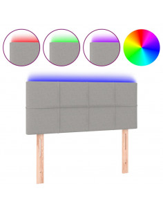 Testiera a LED Grigio Chiaro 100x5x78/88 cm in Tessuto 2